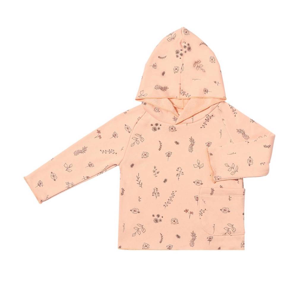 NEW ETTIE + H girl's demelza floral hooded top in pink